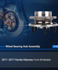 Front Wheel Hub And Bearing Assembly For Honda Odyssey 2011-2017, 5 Lug With ABS, 152mm Flange Diameter, 120mm Bolt Circle, 47.2mm Flange Offset