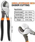 10 Inch High Leverage Cable Cutters Tough As Nails Heavy Duty Electrical Wiring And Aluminum Copper Cables Industrial Strength