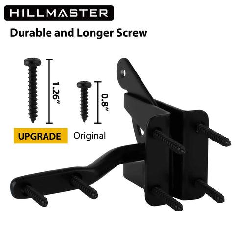 Heavy Duty Beefy Self Locking Gate Latch For Wooden Fences With Automatic Gravity Lever Longer Fasteners And Pull String Black