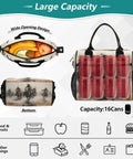 Insulated Lunch Cooler Bag With Detachable Shoulder Strap Reusable Tote Durable Nylon Exterior And Aluminum Foil Lining