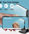Desk Lamp With 10W Wireless Charger And USB Port, Clock LCD Display, Dope All In One Charging Station with child in background