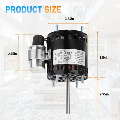 Refrigeration Fan Motor Replacement For D1127 D1123 D1124 D1126 D1152 D1154 size dimensions diagram