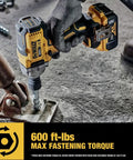 Real McCoy Cordless Impact Wrench Featuring 600 Ft Lbs Of Raw Torque And A Beefy One Half Inch Detent Pin Anvil in use on a bolt.