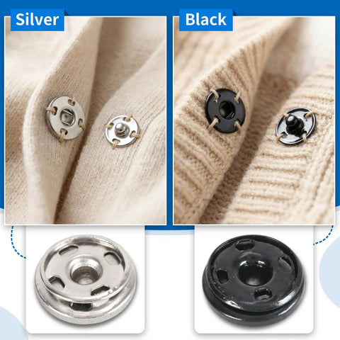 Must-Have Snap Button Kit For Fabric Sewing With 140 Pairs In Black And Silver All In One Variety Pack For Clothing Repair