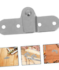4-Piece Folding Table Hinges Kit For 180-Degree Beefed-Up Heavy-Duty Attic Ladder And Folding Furniture Repairs Chicken-Mouth Shape Hardware Easy Install Replacement For Pull-Down Stairs And Foldable Tables, silver iron hinge