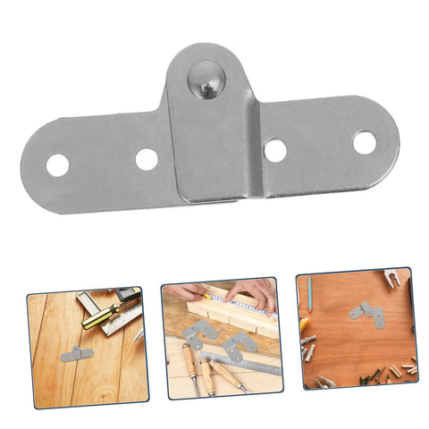 4-Piece Folding Table Hinges Kit For 180-Degree Beefed-Up Heavy-Duty Attic Ladder And Folding Furniture Repairs Chicken-Mouth Shape Hardware Easy Install Replacement For Pull-Down Stairs And Foldable Tables, silver iron hinge