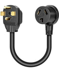 4 Prong To 3 Prong Dryer Adapter Cord For NEMA 14-30P To 10-30R, 30A 250V STW 10AWG 1.5Ft Power Cord, Heavy Duty
