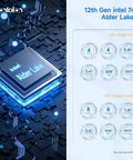 Intel Alder Lake N100 processor shown on a circuit board backdrop for the Badass Intel Alder Lake N100 Mini PC Router And Firewall System.
