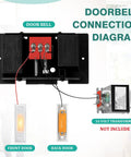 Connection diagram for Hardwired Doorbell Chime Kit With Two Lighted Push Buttons Front And Rear Chimes 16V 10VA.