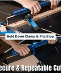 Crosscut Table Saw Sled Kit For Precise Woodworking Cuts With Aluminum Fence MDF Base Pro Grade Miter Bar Flip Stop Clamp