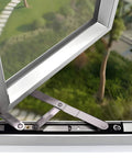 Concealed Casement Hinge, Upper Left Lower Right Type, E-Gard Finish, Stainless Steel Construction in window installation