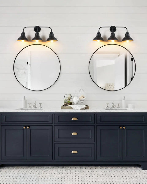 34.25 Inch Farmhouse Four Light Vanity Light In Matte Black Over Mirror Rustic Wall Sconce Fixtures For Bathroom And Bedroom