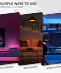 Sixteen Inch 18W RGB LED Light Bars Kit With App Control And Remote, displayed floor-standing, wall-mounted, ceiling-mounted