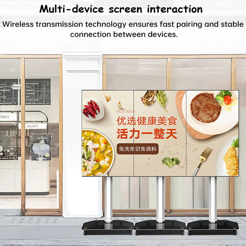 Premium 4K Interactive Led Digital Signage Display With Smart Split Screen And Smooth Portrait Or Landscape Swapping for restaurant promotions.