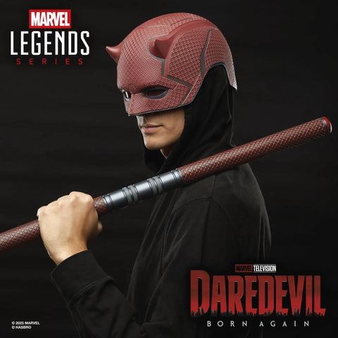Daredevil Born Again Premium Roleplay Mask and Billy Club Kit for Adults featuring detailed mask and club.