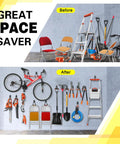 Two Pack Heavy Duty Garage Hooks For Wall Mount Storage, Ultra Sturdy Steel U Hooks With Anti Rust Coating And Non Slip PVC, organizing tools and gear