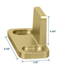 Interior Sliding Barn Door Hardware Double Floor Guide 1 3/4 In Brushed Gold Keeps Door On Track And Prevents Swinging side view