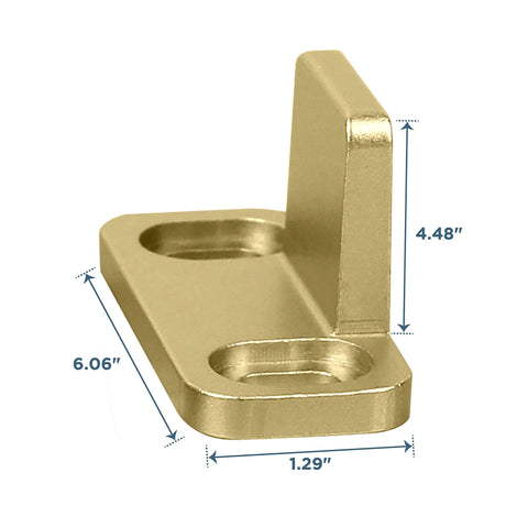 Interior Sliding Barn Door Hardware Double Floor Guide 1 3/4 In Brushed Gold Keeps Door On Track And Prevents Swinging side view