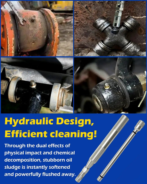 Heavy Duty Grease Fitting Cleaning Tool Zerk Cleaner Hammer For Flushing Stubborn Dried Grease From Shafts Bushings Joints And Pins