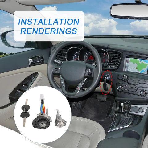 Ignition Lock Cylinder Switch And Left Door Lock Assembly For 2011-2015 Kia Optima And 2013-2017 Kia Rio installation view