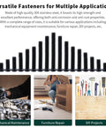 Heavy Duty 10-32 X 1 Inch Button Head Socket Cap Bolts Made From Genuinely Tough 304 Stainless Steel With Smooth Black Oxide Finish And Precision Allen Hex Drive, 50 Pack Of Full Thread Screws displayed in various lengths for mechanical and furniture use.