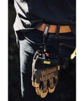 Belt Glove Clips For Easy Access Nonconductive Detachable Anti Snap Design Keeps Your Gloves Handy On Belt Or Workbench For Construction Electrical Tactical And Utility Jobs holding brown gloves