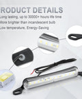 License Plate LED Light Beefed Up Bright 12SMD Assembly For Trailer UTV ATV Truck RV Boat Universal 12V Fit Xenon White 6000K with details