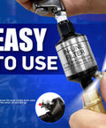 Inline Moisture Separator And Air Dryer With Push Button Drain Valve 1 Quarter Inch NPT for HVLP Spray Gun in use