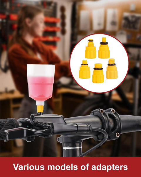 Go To Hydraulic Disc Brake Bleed Kit With Mineral Oil Included, 180 Ml Capacity Plus 3 Bottles Of 60 Ml, 13 Adapters visible