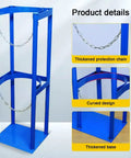 Heavy Duty Gas Cylinder Holder Stand Built Tough Steel Storage Rack For Oxygen And CO2 Tanks with protective chain detail