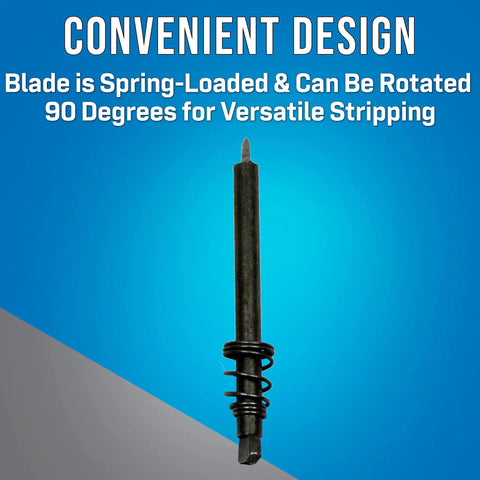 Spring-Loaded Replacement Cutting Blade For Round Cable Strippers Rotatable 90 Degrees Pro Grade Fits CST-1900 And CST-4000 Cuts PVC Rubber PE Jacket Materials For 3/16 To 1 1/8 Inch And 3/4 To 1 5/8 Inch Cables