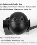 Outdoor Motion Sensor Light Socket To Outlet Adapter With About 3 Ft Extension Cord E26 Screw Base IP44 Waterproof, TIME and LUX controls