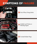 Symptoms of failure in engine harmonic balancer crankshaft pulley for Nissan Frontier and Xterra.