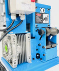 Side view of the Beast Mode Model 60 Copper Wire Stripping Machine With 2HP 120V Motor, highlighting the steel frame and blade.