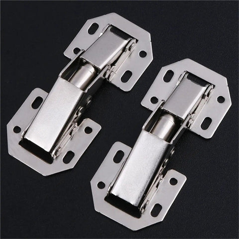 Two silver Ten Piece NoDrill Furniture Hinges Delivering NoFuss Cabinet Mounts And ZeroSlot Setup For Swift Window Cupboard Repairs.