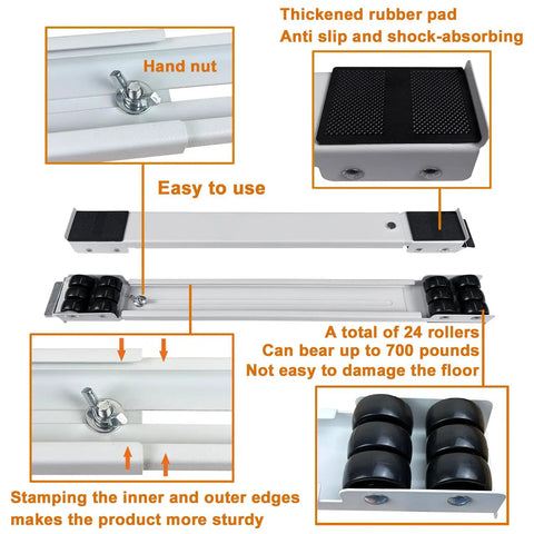 Heavy Duty Appliance Rollers Extendable 20 To 32 Inches Mobile Base For Washing Machines Dryers Refrigerators And Furniture Easily Move Heavy Stuff Like A Pro