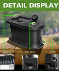 Golf Cart Ball Washer And Club Cleaner Kit With Universal Mounting Bracket showing bristles, golf brush, and drain details.