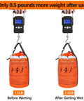 Water Rescue Throw Bag With 50 Feet Of Three Tenths Inch Rope Tensile Strength 1844 Lbs, weight comparison before and after wetting