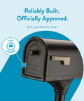 Close-up of Roxbury Weather Resistant Steel Mailbox With Post Rubbed Bronze Finish Medium Curbside Mailbox With Magnetic Latch