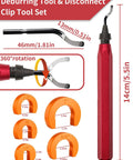 Vorhixa 12-piece depth gauge and pipe deburring tool set with red-handled deburring tool and blades