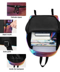 Neon Insulated Lunch Backpack With Built-In Cooler, open view showing multiple pockets and laptop sleeve, scratch-resistant nylon