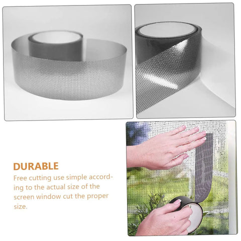 Two Roll Pack Window Screen Repair Tape With Strong Adhesive Self Adhering Patch Kit Breathable Mesh For Quick Fixes On Screen Doors Tents And RVs Easy To Cut Durable Patch