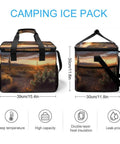 Side view of Desert Sunset Cactus Cooler Bag Insulated Lunch Box For Men And Women Small Portable Beach Cooler with straps