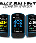 Swami 7000i Touchscreen Golf GPS Rangefinder with display in yellow, blue, and white colors, showcasing hole and yard details.