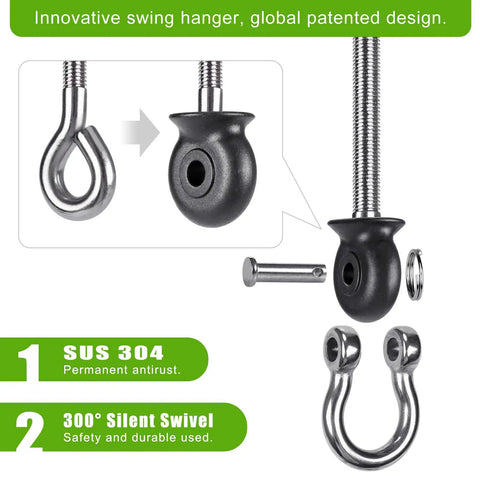 Heavy Duty Swing Hangers Rust Resistant Stainless Steel 304 Swivel Bolts showing innovative design and components for easy installation.