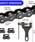 Beefy Heavy Duty 132 Link 420 Chain dimensions with chain breaker for mini bikes and ATVs with 50cc to 212cc engines