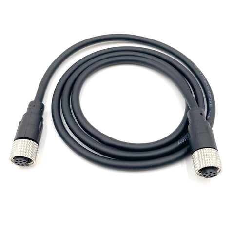 Rugged Heavy Duty M12 8 Pin Female to Female Connector Cable A Code Straight Profibus Double Female Cable for Fieldbus Modules