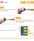 How to use Top Notch 20 AWG Gold Plated DB9 Pins Sockets with crimp terminals and pin removal tool illustrated steps.
