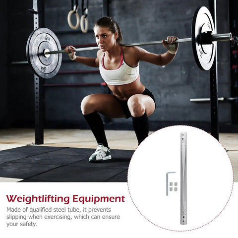 Beefed Up Dumbbell Connecting Bar For Weightlifting Equipment With Steel Tube Construction And Ultra Precise Threads shown in a gym setting