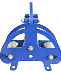 Heavy Duty Steel Cable Puller Sheave engineered for smooth wire feeding with dual stainless steel wheels, industrial use.